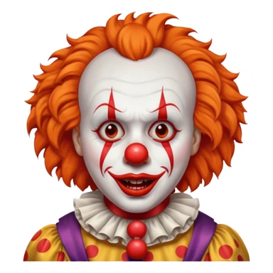 The clown from the movie IT With a little orange hair with the scary lip sticker