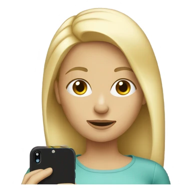 blonde girl with cellphone sticker