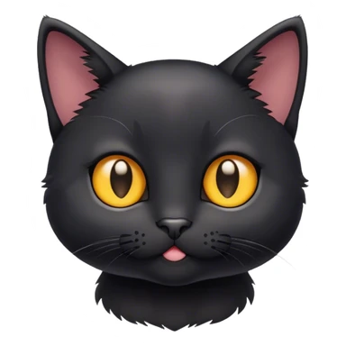 Black kitten with pop sticker