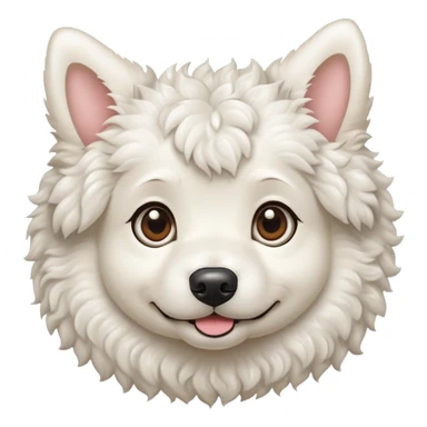 Curly-haired round-eared white dog sticker