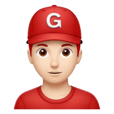 Red ballcap with ‘G‘ Logo sticker
