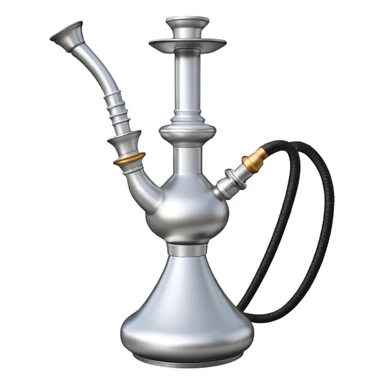 white and stainless steel hookah  sticker
