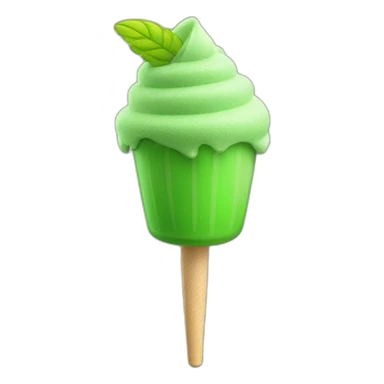 green frozen juice ice cream on a stick 3d sticker
