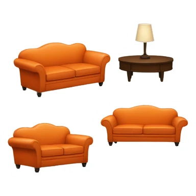 Orange couch central perk sticker