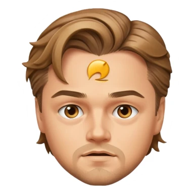 young Leonardo DiCaprio emoji Titanic era with windswept hair and dreamy eyes sticker