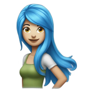 Female Smurf with blue hair sticker