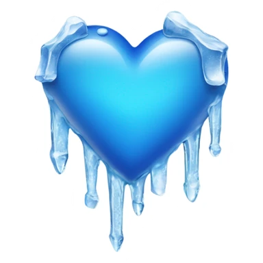 Blue heart with icicles sticker
