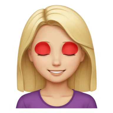 Happy blonde girl with eyes closed sticker