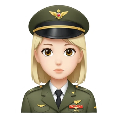 anime girl in military uniform sticker