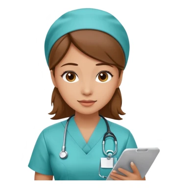 A female office worker who undertakes the work or tasks to respond to the customer's sales request, no head headsets or telephones. Can you add a medical background to better set the context? sticker