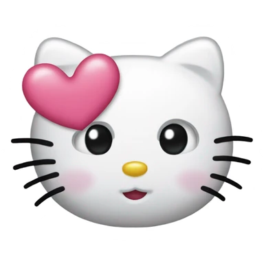 Hello kitty with heart  shaped eyes sticker