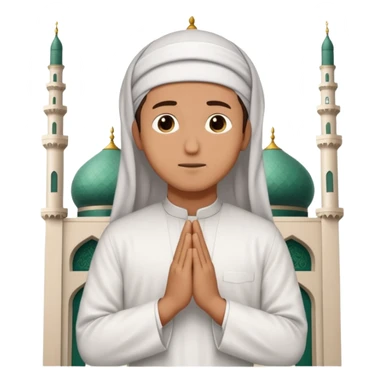 A person praying in Islam religion  make it a 2d pls sticker