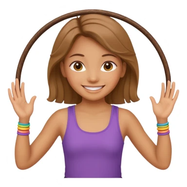 girl with 2 hula hoops sticker