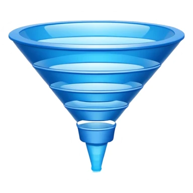 futuristic blue sales funnel with 6 levels sticker