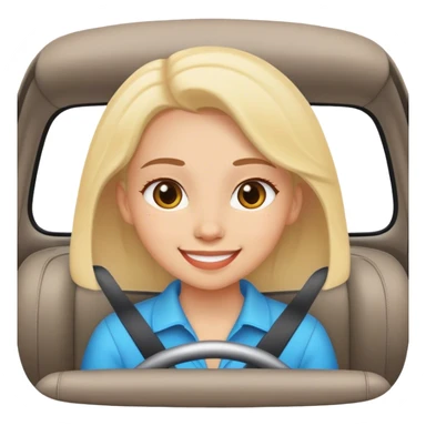 smiling girl in car interior sticker
