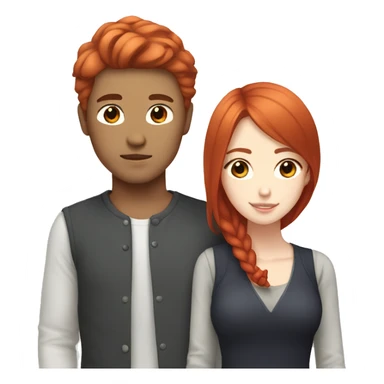 Korean male dating white girl with red hair sticker