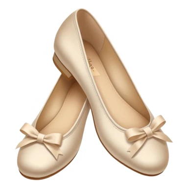 Beige realistic silk bow ballerina shoes sticker