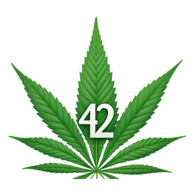 number 420 prominently in the foreground with a cannabis leaf in the background sticker