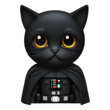 Dark vador on a cat sticker