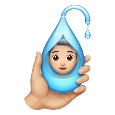 una gota de agua que tenga en la mano un telefono sticker