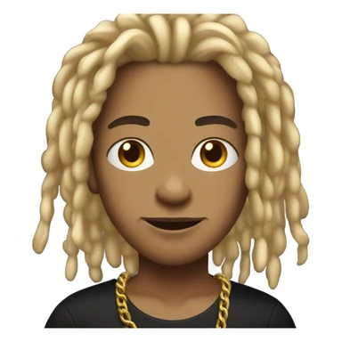 Morgenshtern wearing gold chain and black shirt with short dreadlocks  sticker
