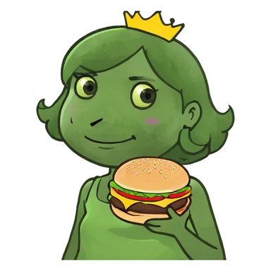 Girly comiendo hamburguesas  sticker