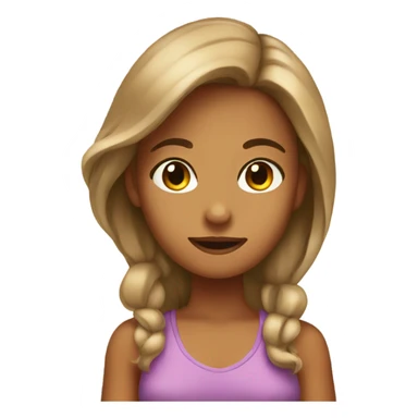 Tan girl posting sticker