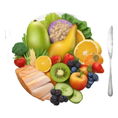 plate with healthy food sticker