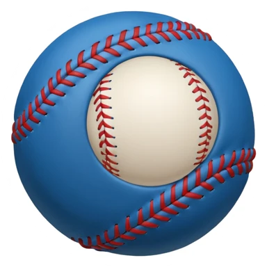 blue baseball ball sticker