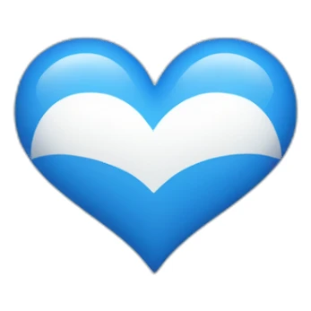 Blue and white heart sticker