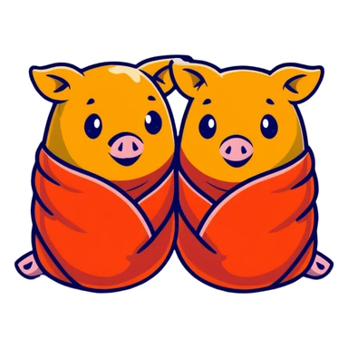 delicious pigs in a blanket appetizer with a cute face sticker