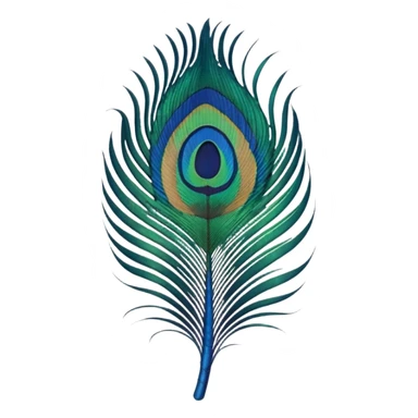 create a single peacock feather emoji sticker