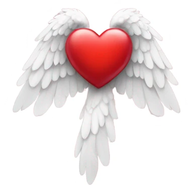 Red heart with angel wings  sticker