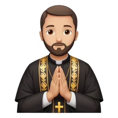 orthodox christian priest in prayer, hands together sticker