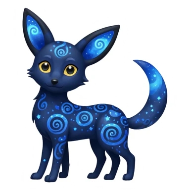 Dark-Deep-Cobalt-Blue Nebulae Starry Sparkly Swirly-patterned Star-patterned Umbreon-spirit sticker