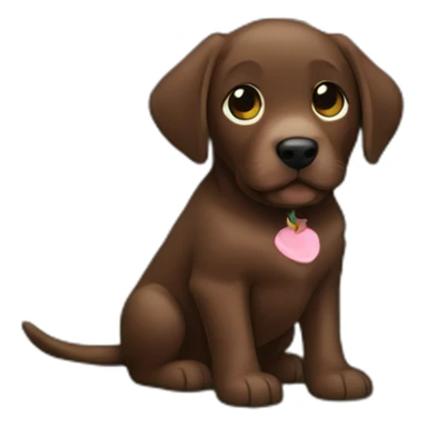 Chocolate labrador puppie in a forest sticker