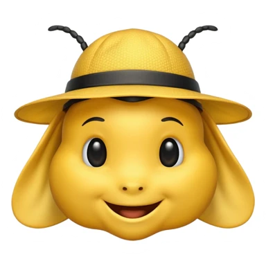 draw iOS emoji Bee, but with iOS emoji gentle hat sticker