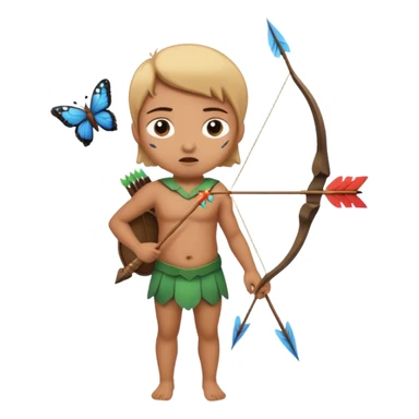 An arrow bring touched on the heat with an expression of butterflies in the stomach sticker