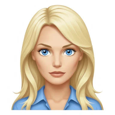 Daryl Hannah with blue eyes, long hair sticker