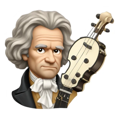 Ludwig van Beethoven big head banjo sticker
