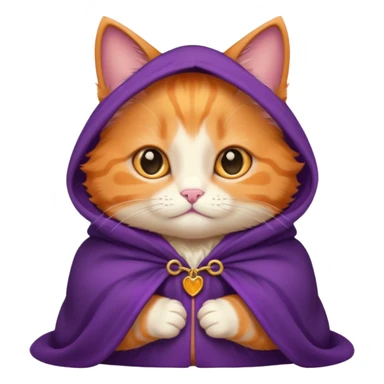 baby orange cat in purple cloak sticker