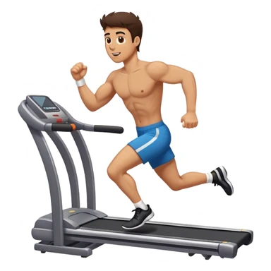 brunette buff guy running on treadmill sticker