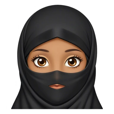 brown girl wearing niqab long eyelashes  sticker