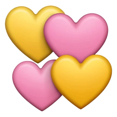 3 hearts : Yellow, Pink and brown heart sticker