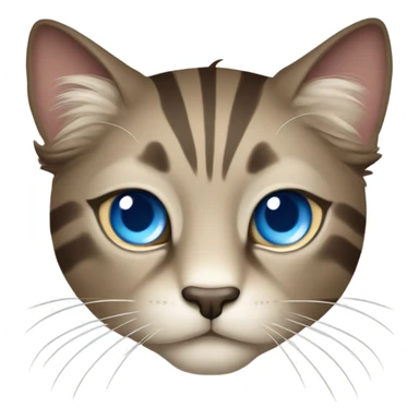 Birma cat with blue eyes, a dark brown Face like a Lion with stripes and a dark brown legs and the Rest ist Light beige  sticker