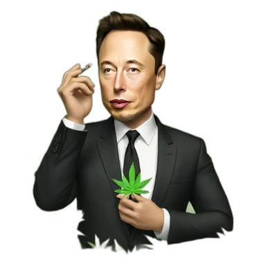 elon musk smoking weed sticker