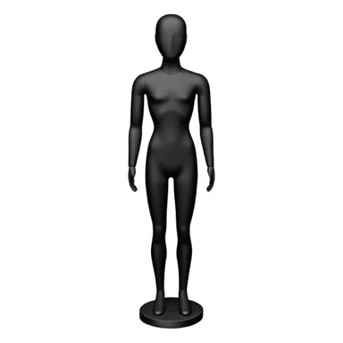 Minimalistic flat vector icon, iOS style, thin black contour on white background. Matte black mannequin in front of in 3D monochrome style. skulpt sticker