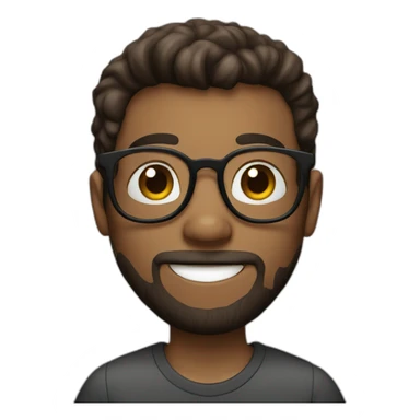 boy with spects and beard normal hair sticker