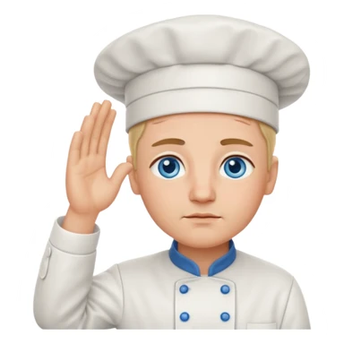 Chef saluting while crying blue eyes sticker