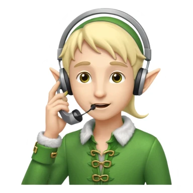 elf talking on the phone sticker